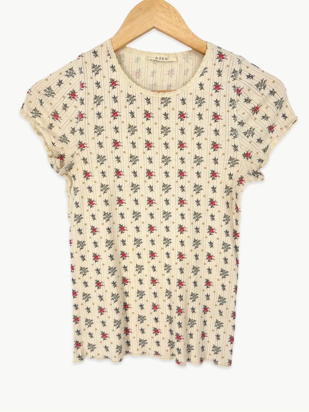 DÔEN Vivi Tee Size Medium Sundrenched Floral Pointelle Organic Cotton Baby Tee - Picture 2 of 16